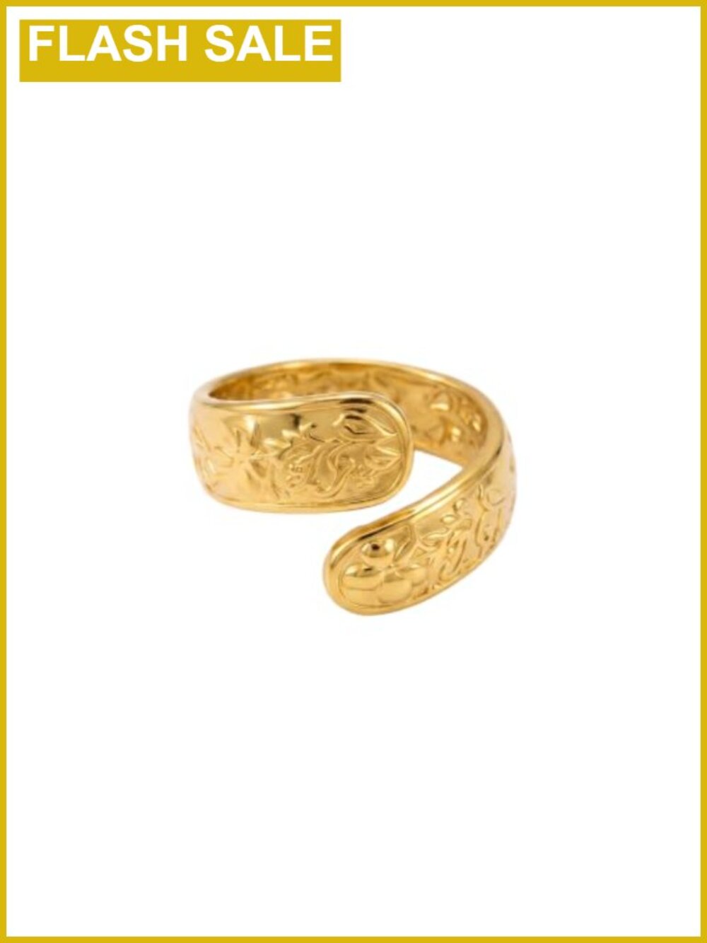 Vintage Spoon Ring Gold Plated Adjustable Women's Boho Western Jewelry